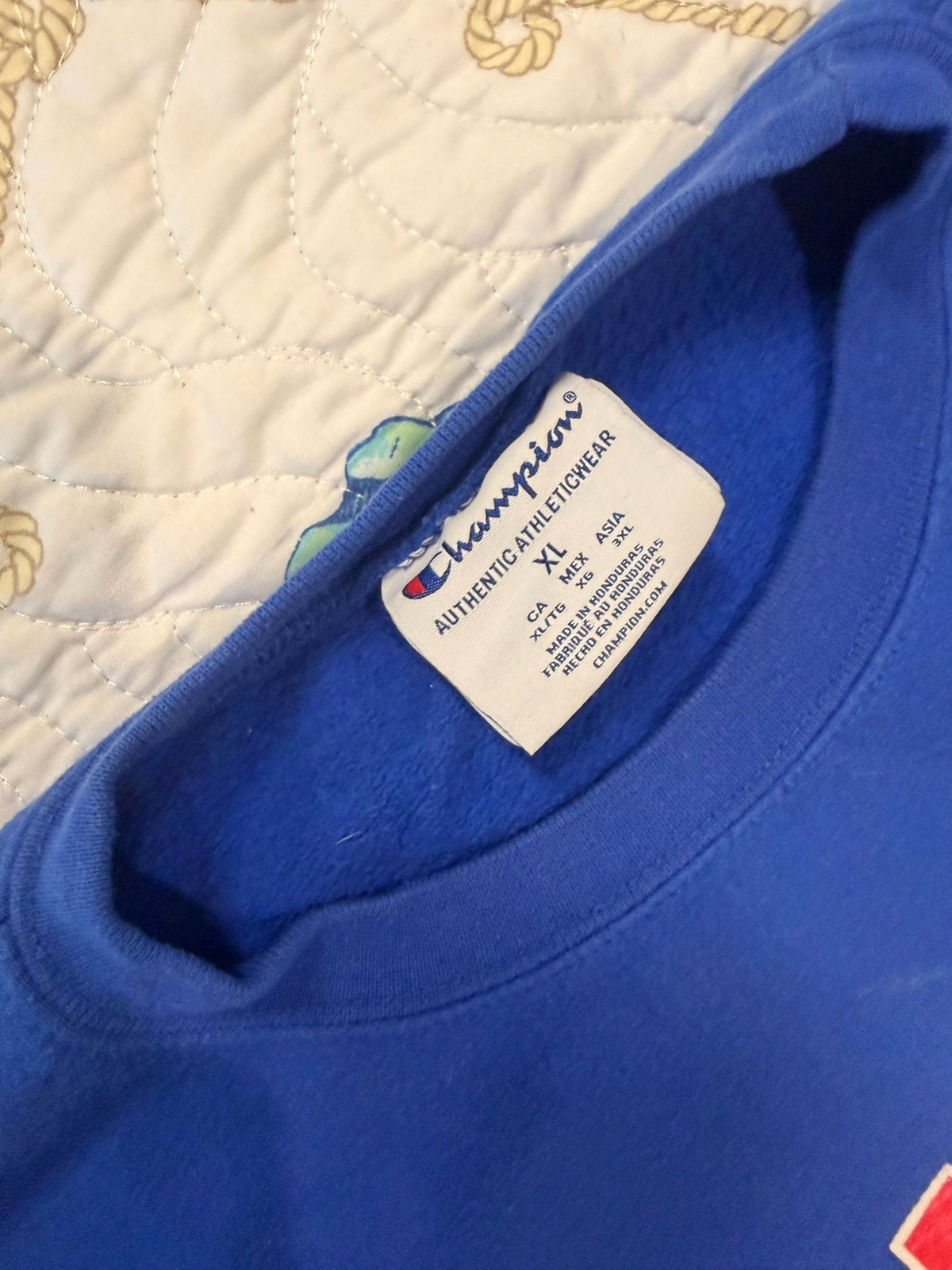Champion Men’s Kansas Jayhawks KU Graphic Crewneck Fleece Sweatshirt Blue XL