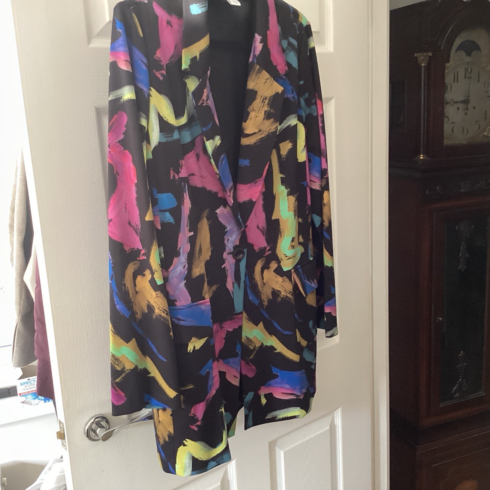 Joseph Ribkoff Size18 Lined Long Jacket-Length 35 1/2”…Multicoloured Modern