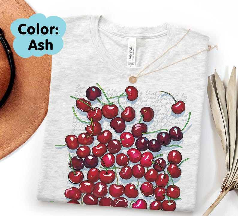 Cherry T-Shirt | Cute Fruit Typography Shirt | Cherished Summer Gift FREESHIP