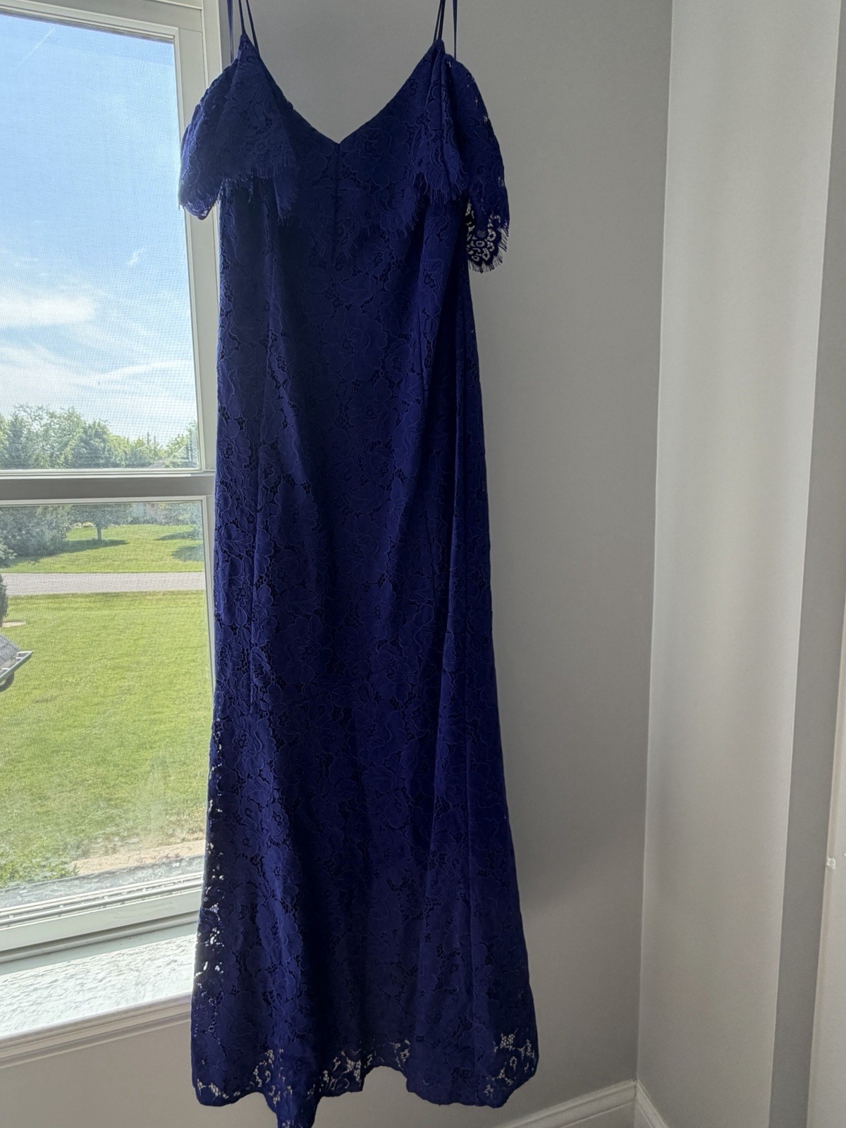 Lauren Ralph Lauren Purple Floral Lace V-Neck Maxi Dress Sleeveless 14