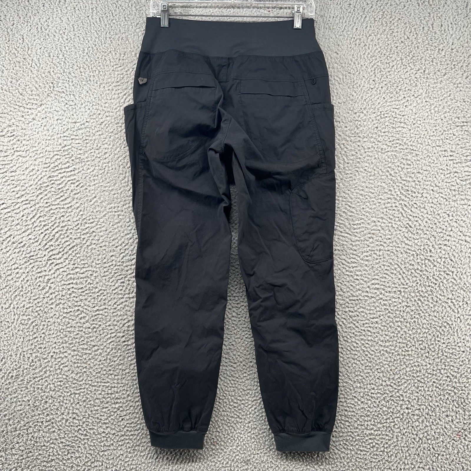 Prana Koen Pants Womens Medium Black Regular Fit Nylon Stretch Hiking Sweatpants