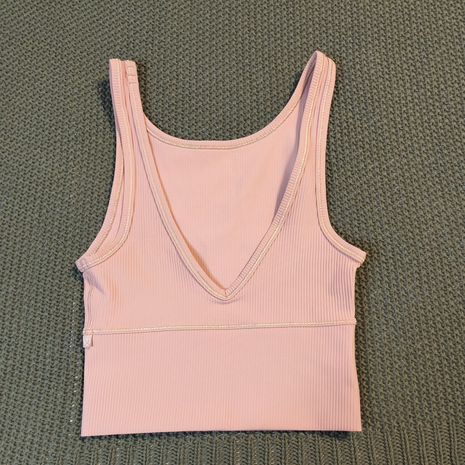 Lululemon Mauve Wireless Sports Bra Blended Fabric Normal Strap Activewear
