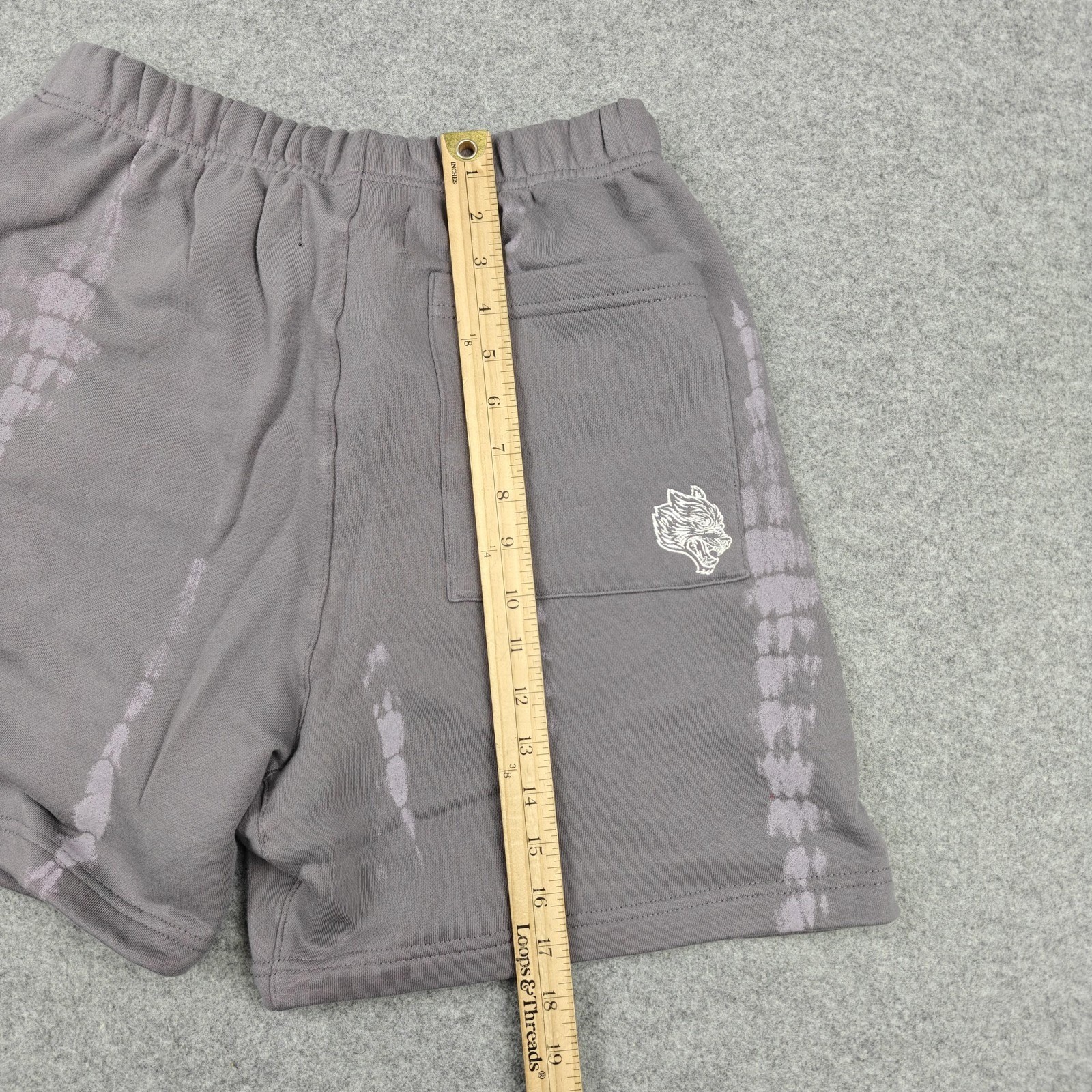 Darc Sport Sweat Shorts Mens Medium Gray Fleece Tie Dye Wolves Nirvana Serpent