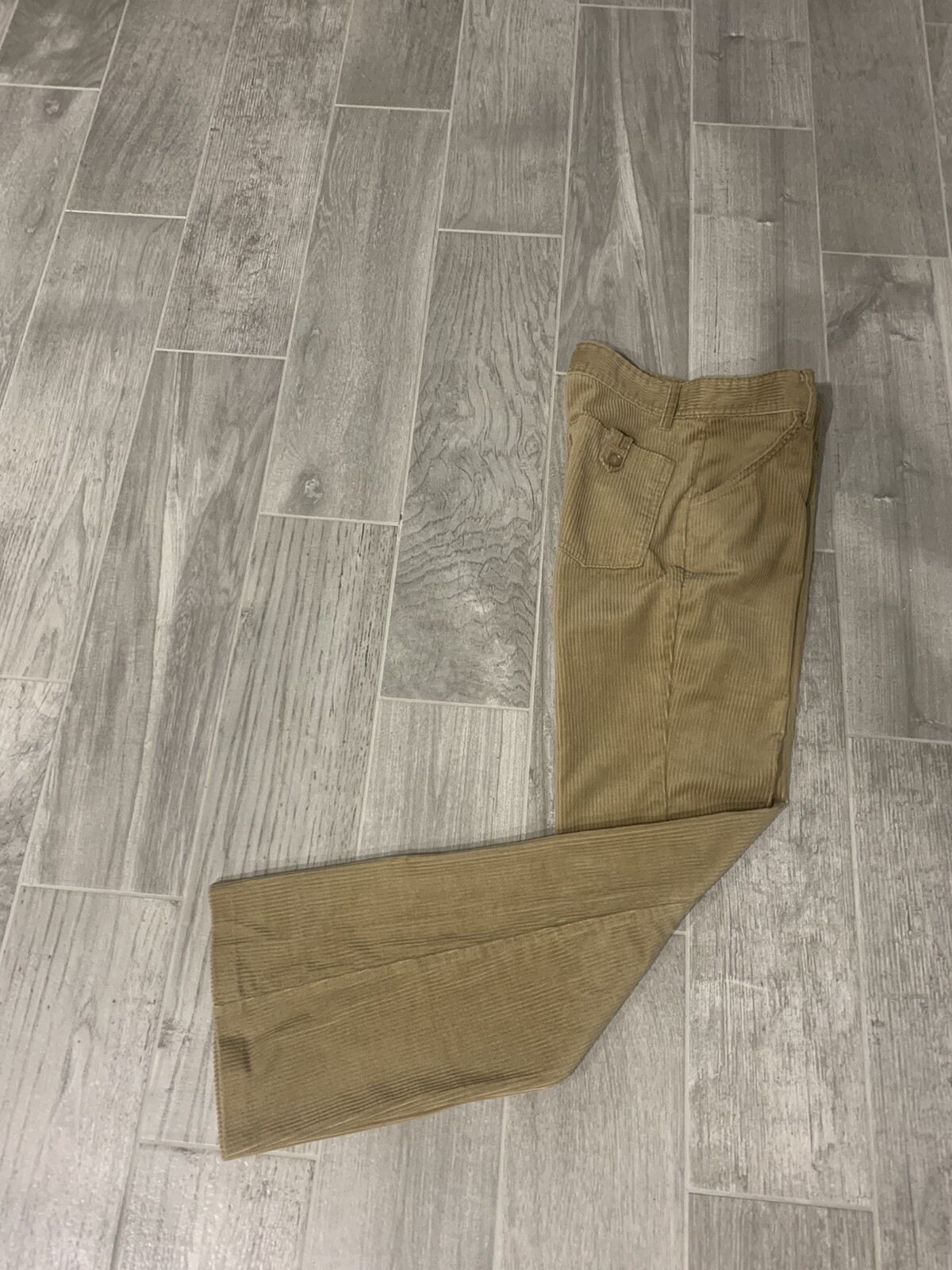 VTG 70s Sears put on shop bell bottom Corduroy Retro hippie flare pants 28×30
