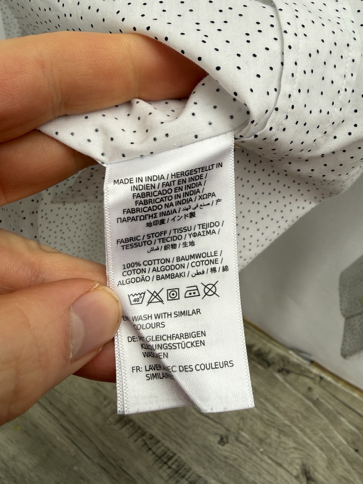GANT Broadcloth Polka Dot Shirt Regular Fit Smart White Mens Large 41/42 16.5