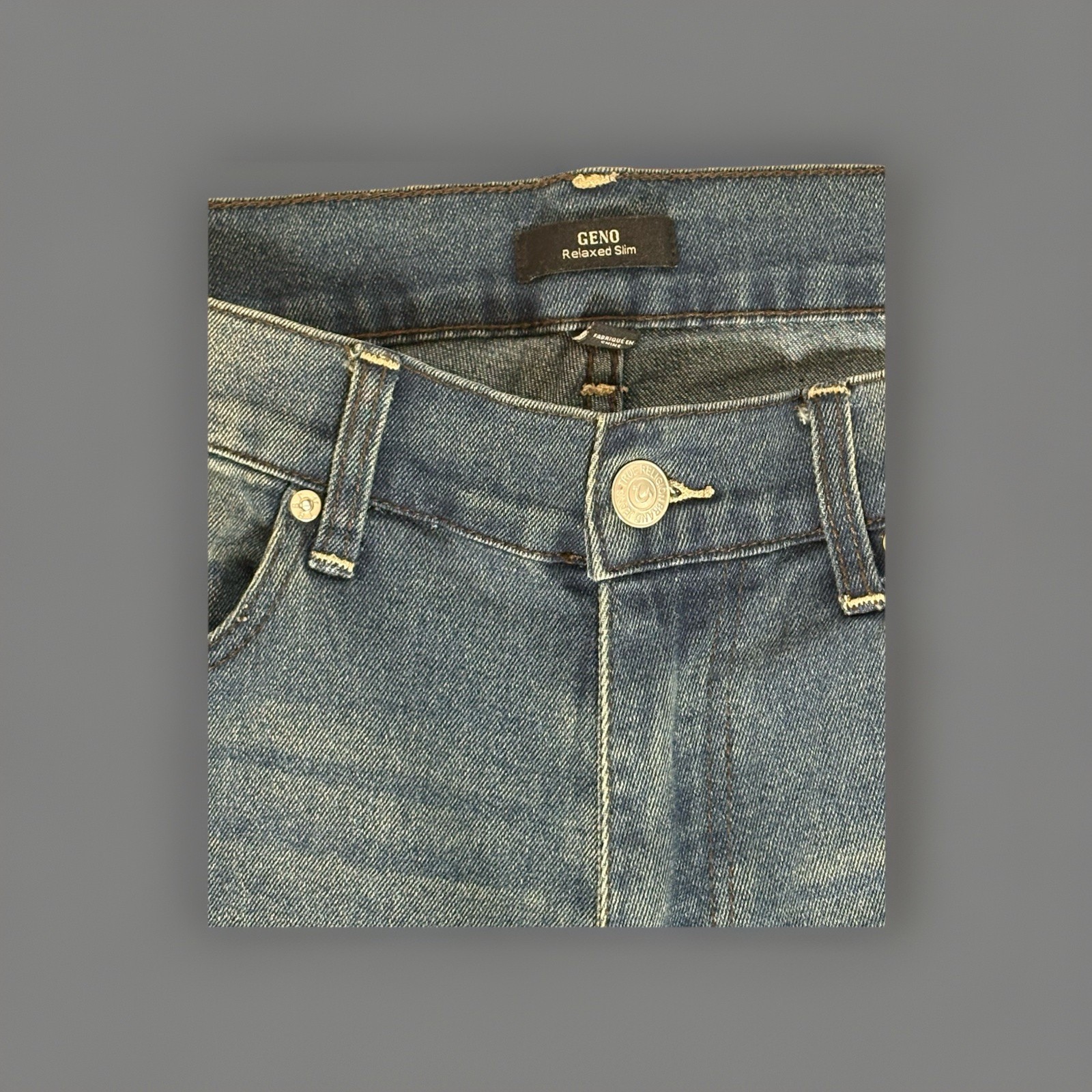 True Religion Men’s Relaxed Slim Jeans 36 Regular Blue Medium Wash Denim Cotton