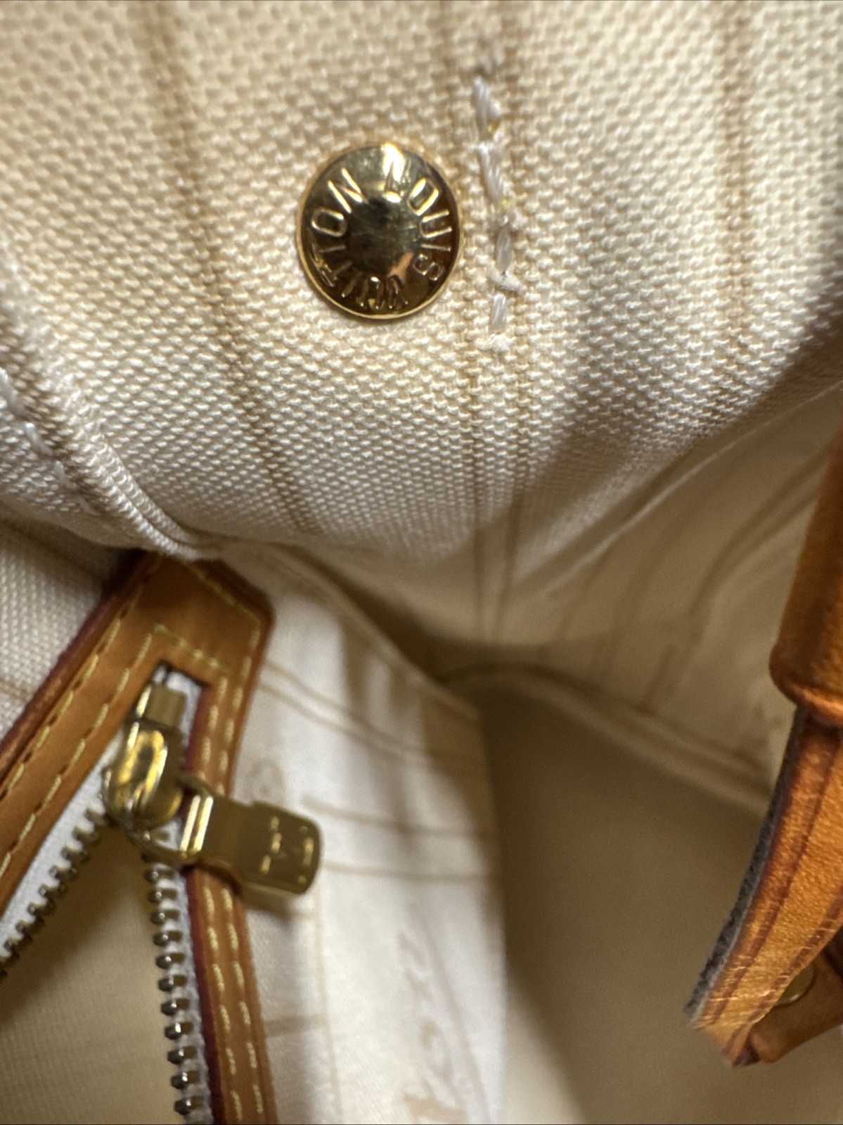 Authentic Louis Vuitton Neverfull PM Damier Azur Canvas Tote Shoulder Bag