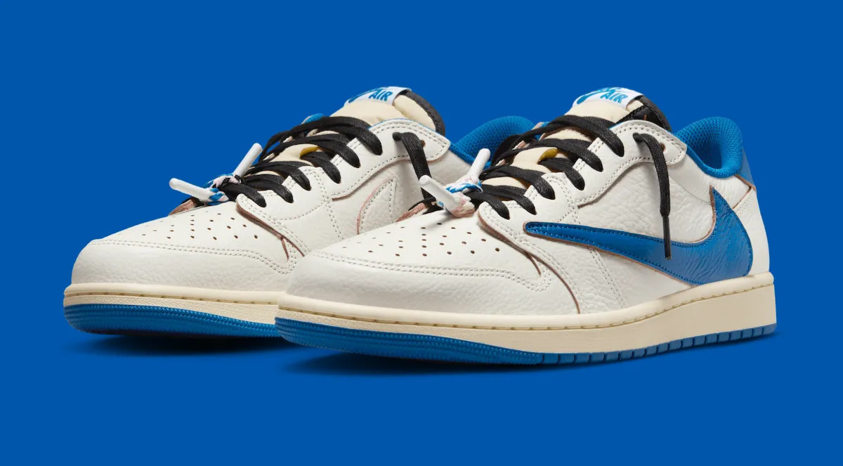 Jordan 1 Retro Low OG SP Fragment x Travis Scott Sail Military Blue Deadstock