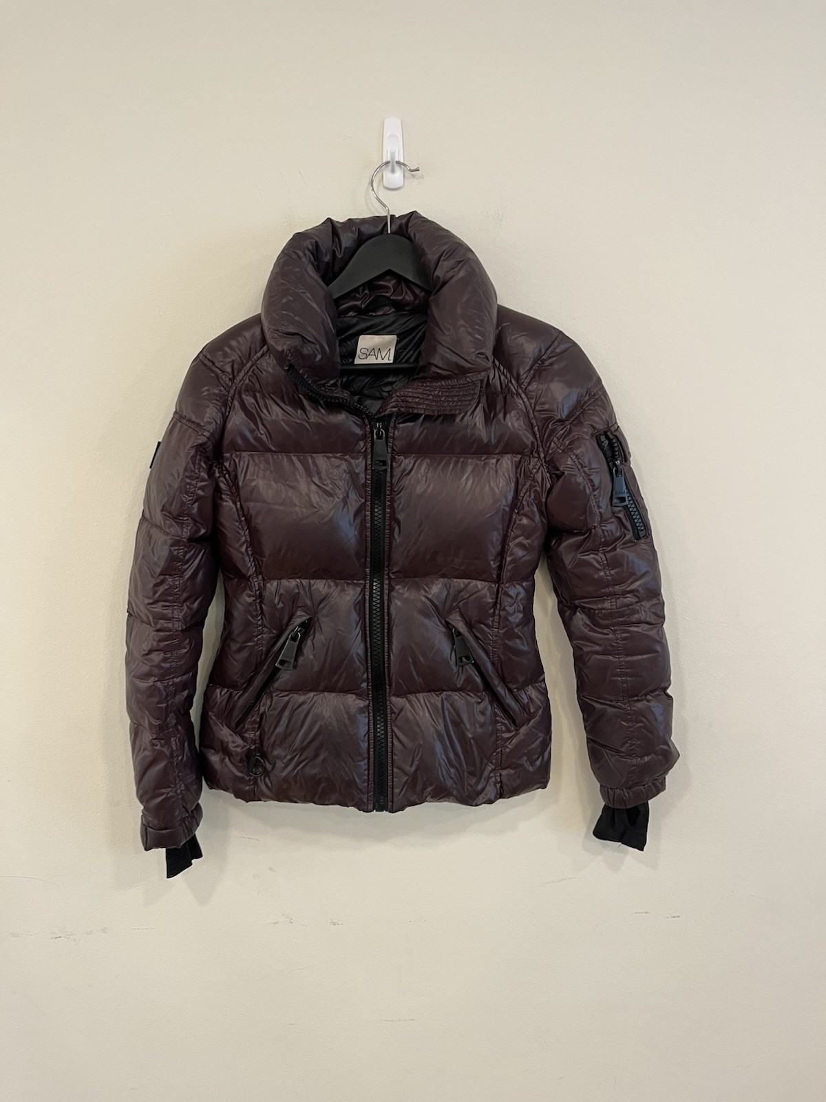 Sam Coat Down Puffer Kylie Jacket Womens XS Purple Brown Nylon