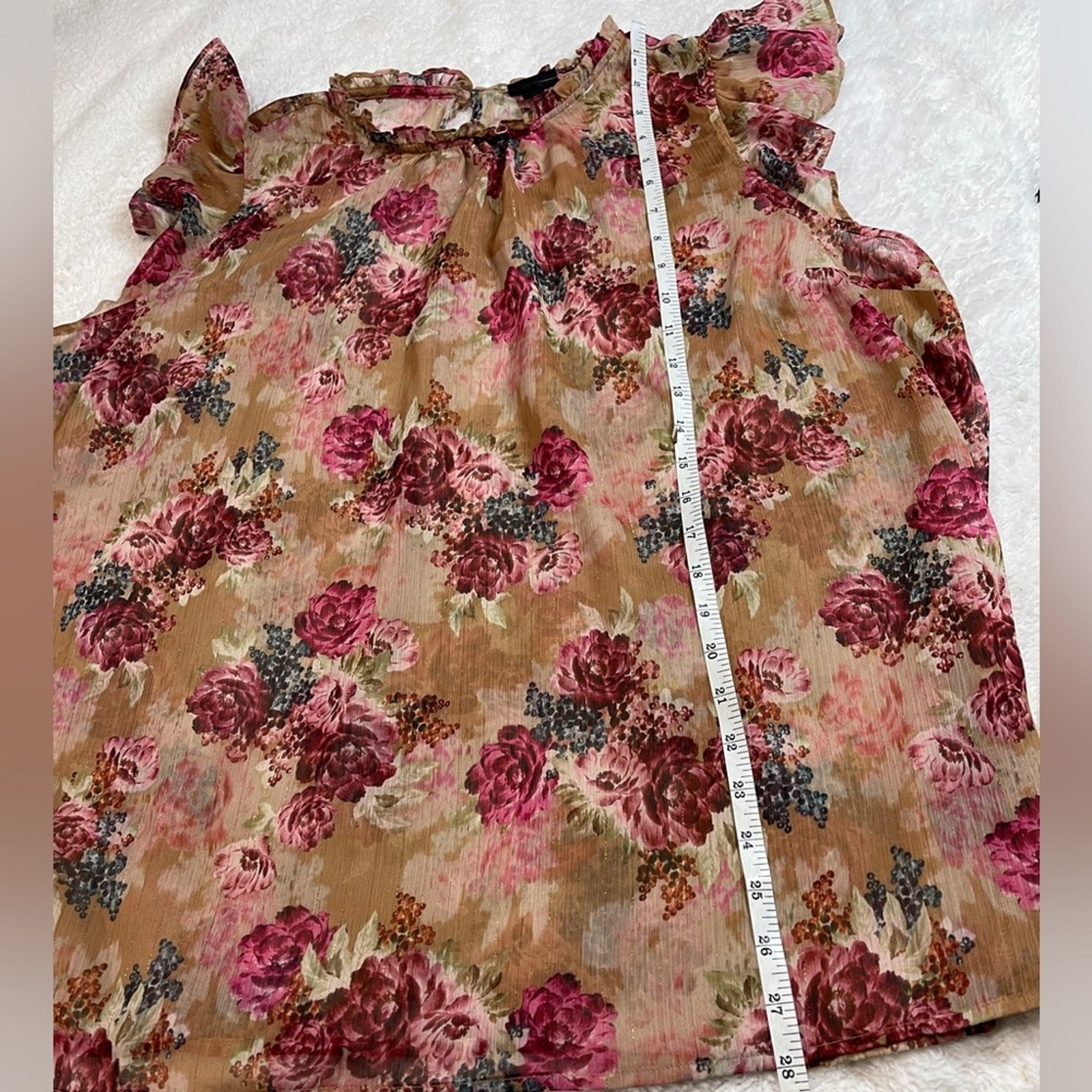 TORRID CRINKLE CHIFFON FLUTTER SLEEVE FLORAL BLOUSE SIZE 2
