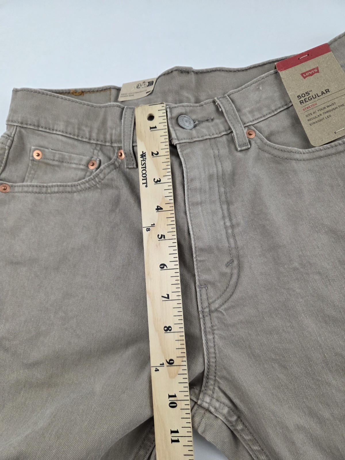 Levis Mens Jeans 505 Regular Straight Leg Stretch Size 30X30 Sand Brown