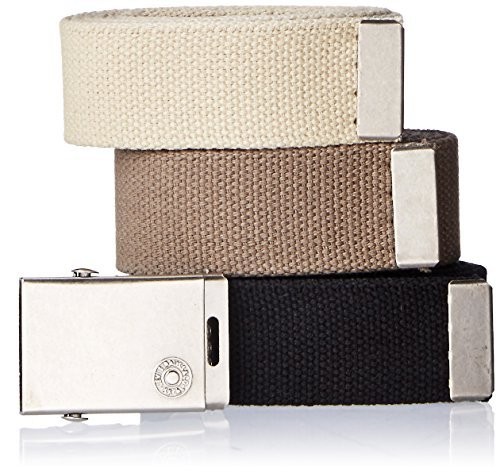 Levi’s Mens Cut To Fit 3 Pack Web With Buckle One Size, Black/Olive/Khaki