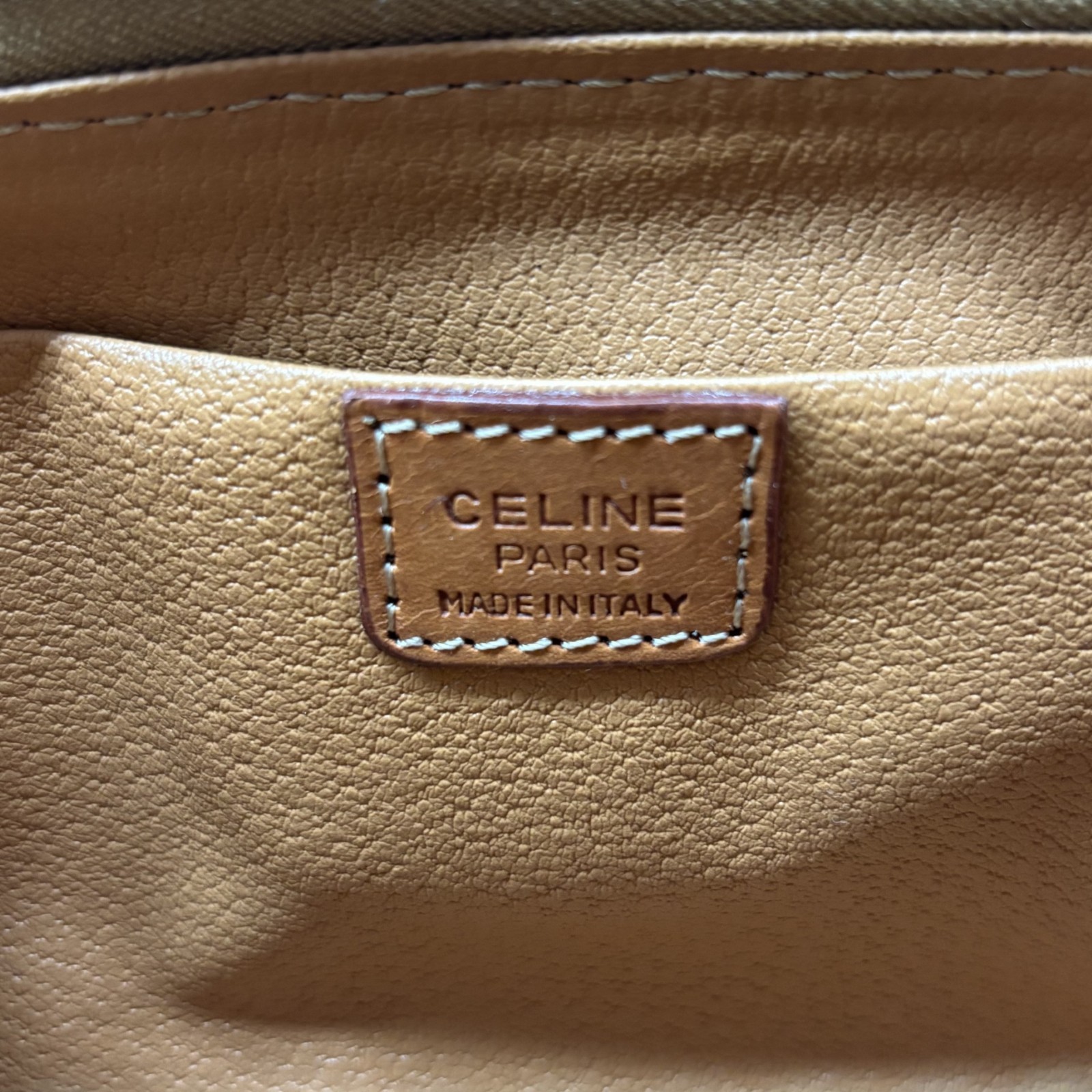 CELINE Macadam Cosmetic pouch leather PVC