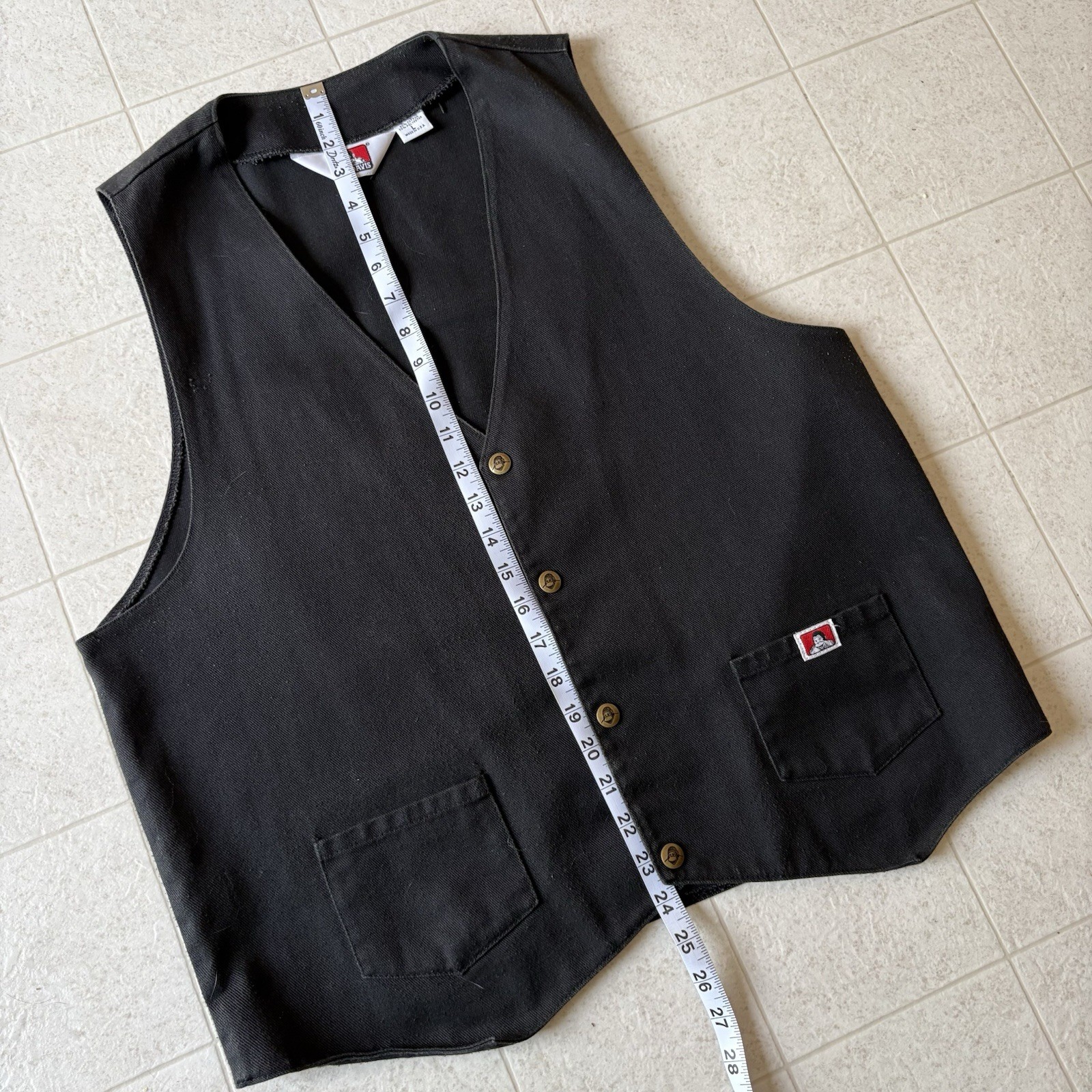 Vtg Ben Davis Cotton Twill Vest Men’s Large Made In USA Workwear Biker Grunge
