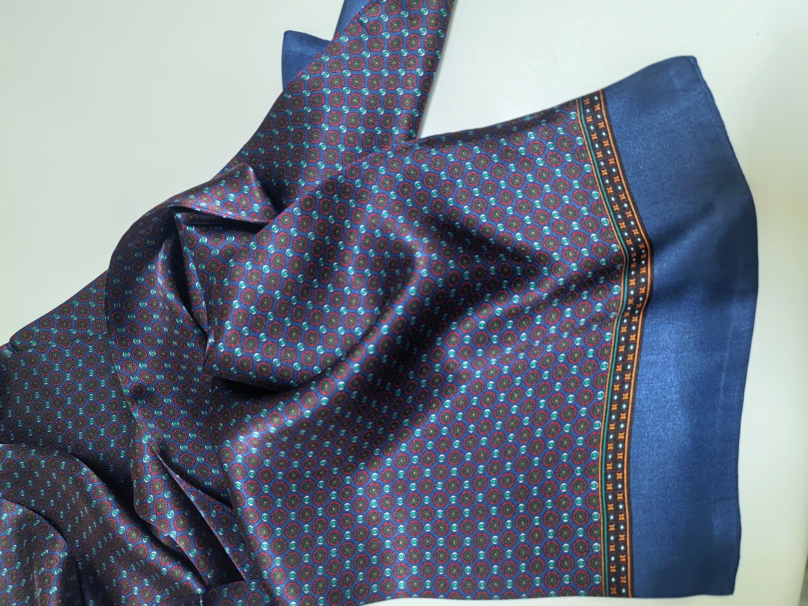 Men’s 100% Pure Silk Scarf Double Layer Neckerchief Cravat Tie Casual Business