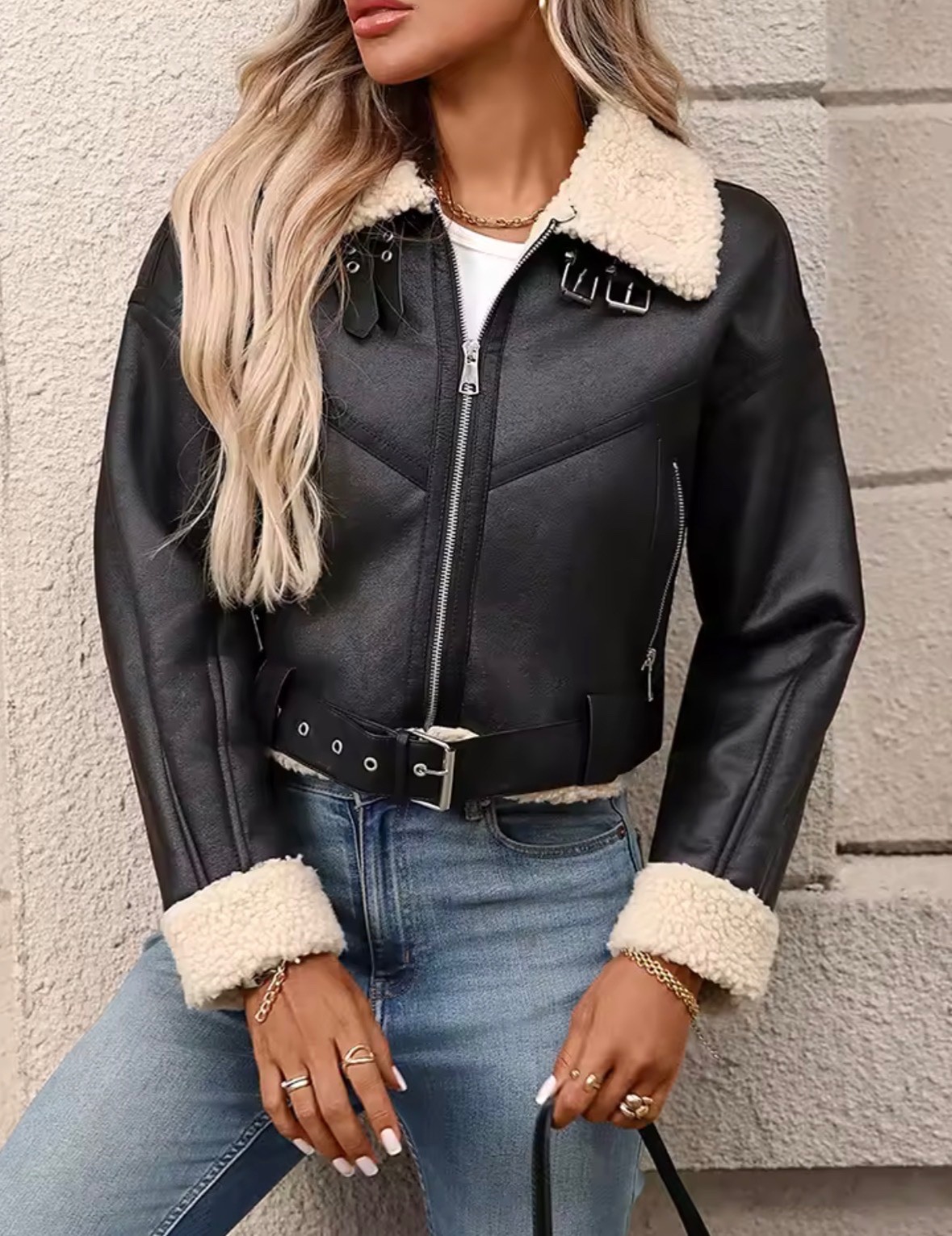 Sheepskin mustang jacket