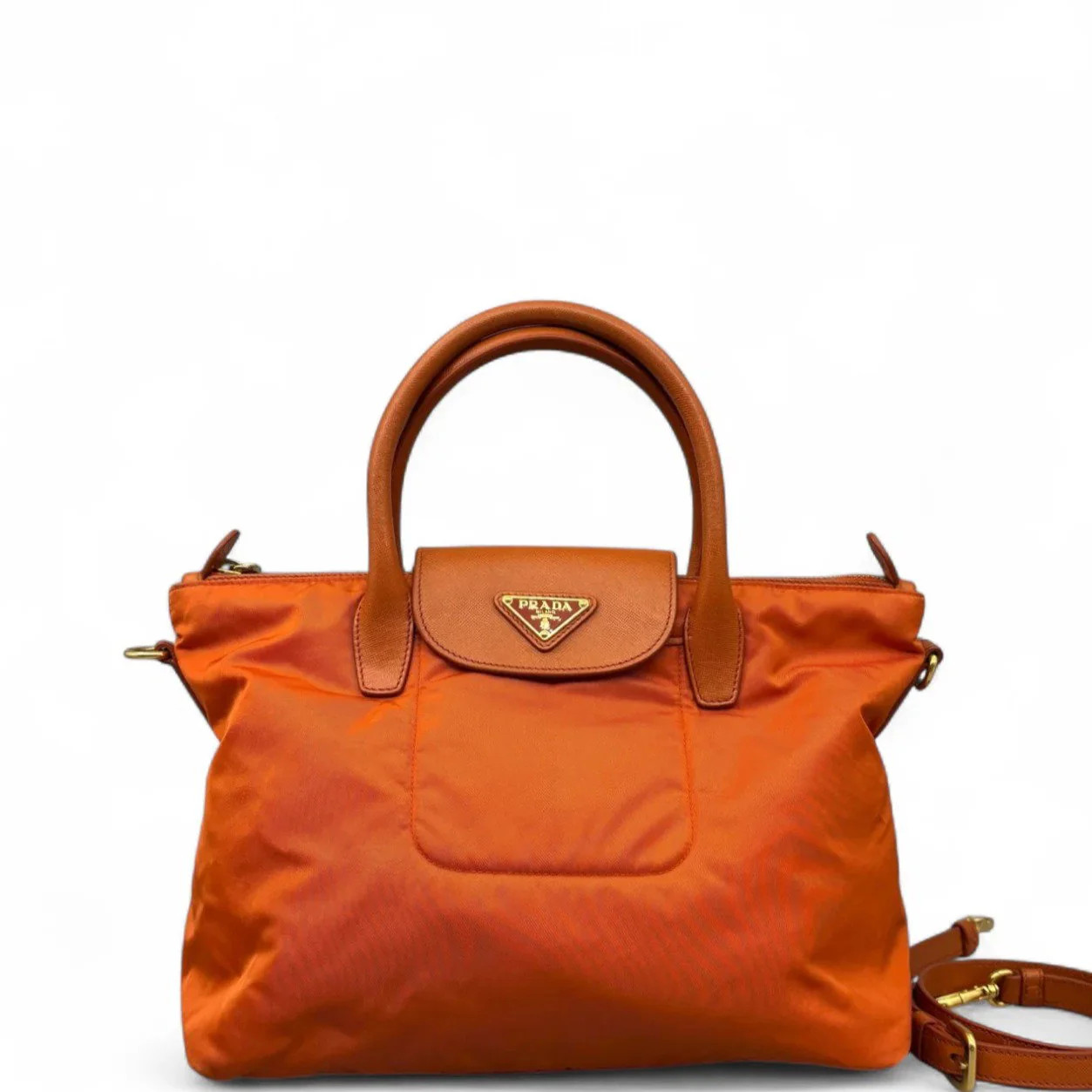 Prada Handbag Orange Tessuto Nylon (mx061126b7r)