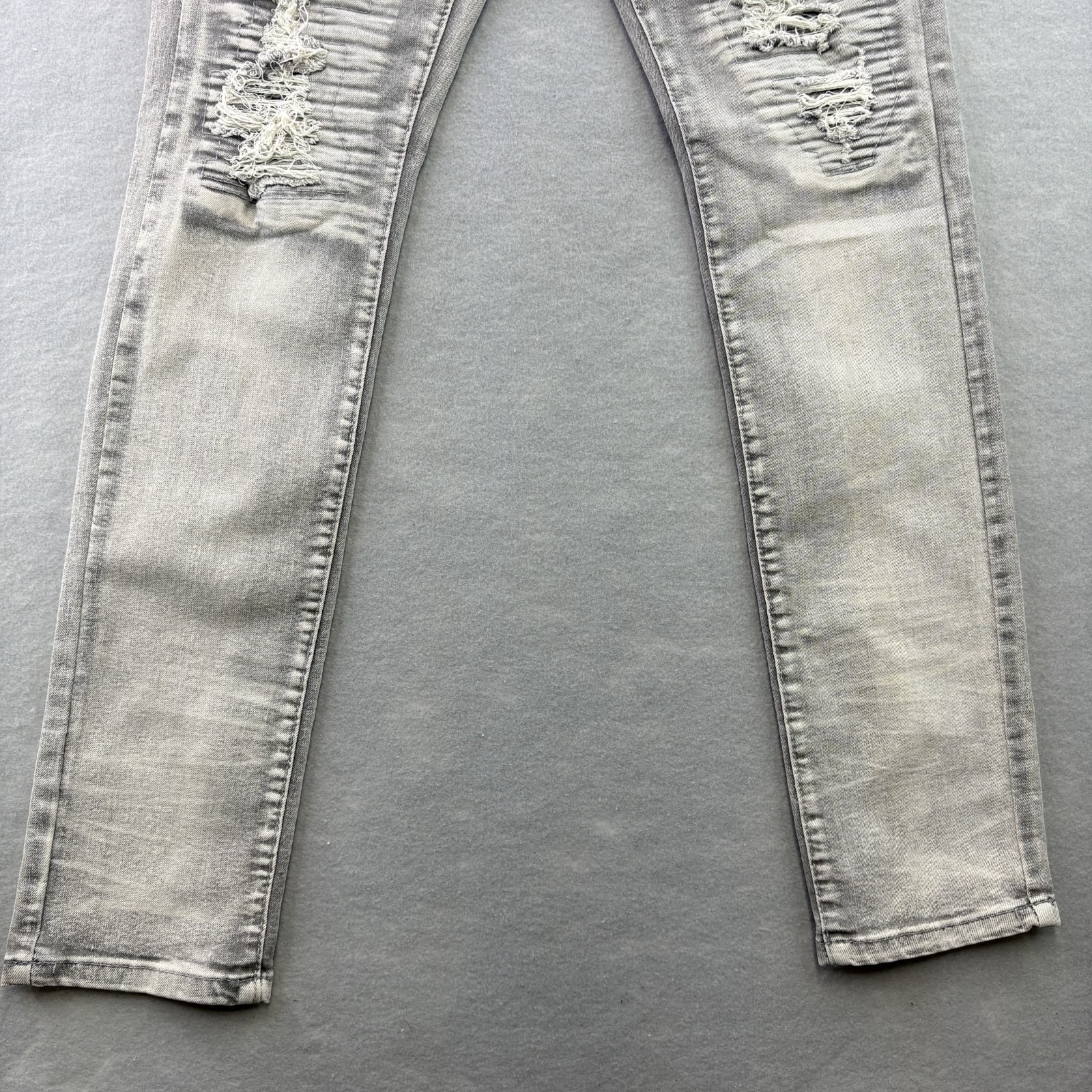 WAIMEA Denim Jeans Mens Size 30 Gray Skinny Fit Distressed Moto NWT