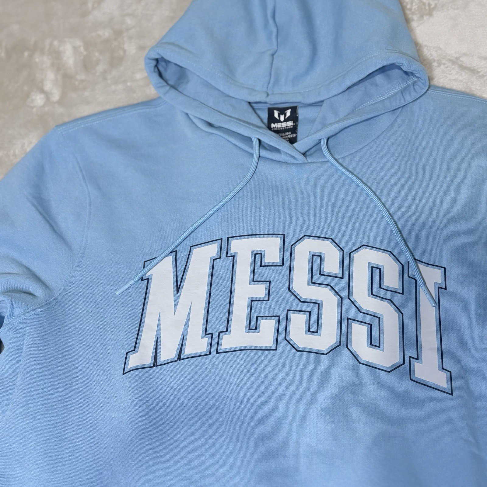 Messi Collection Hoodie Mens XL Light Blue Pullover Sweatshirt NWT