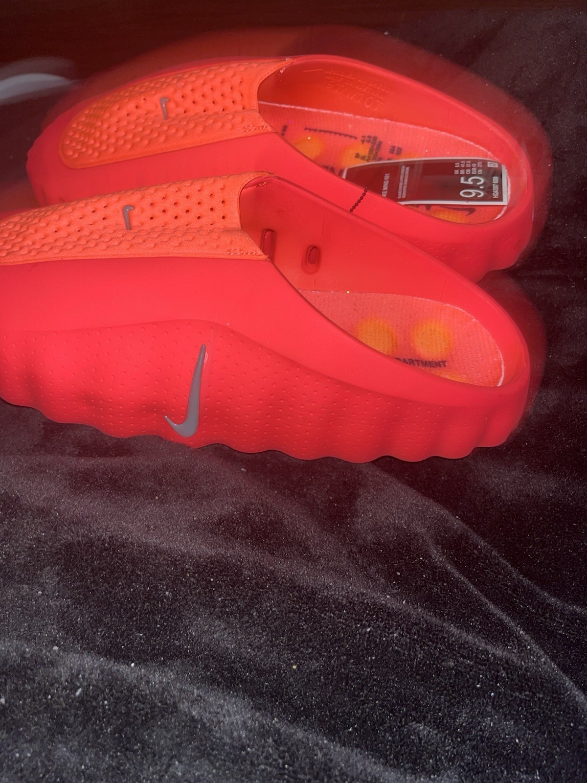 Nike Men’s Slide Sandals Slip-On Rubber Upper Red/Orange Logo US 9.5