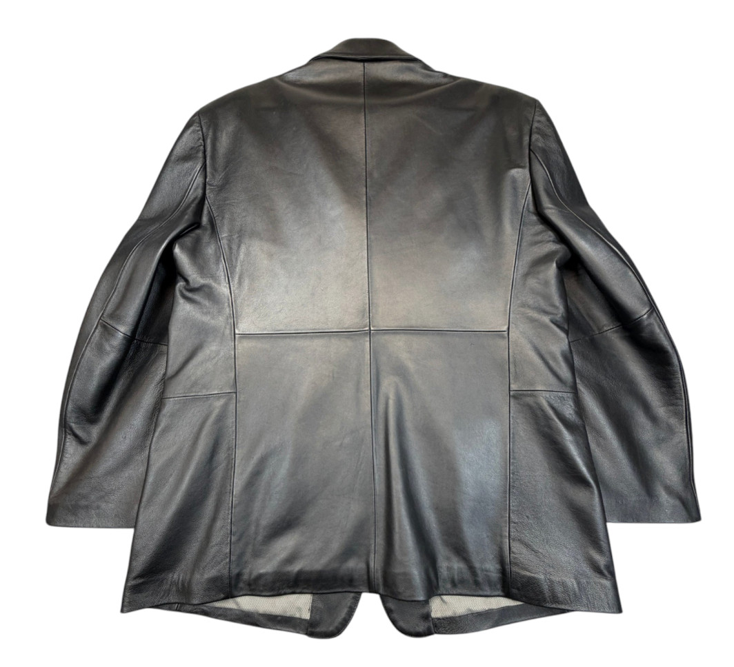 STAFFORD EXECUTIVE Black Lambskin Leather BLAZER JACKET SPORT COAT Gorgeous SZ S