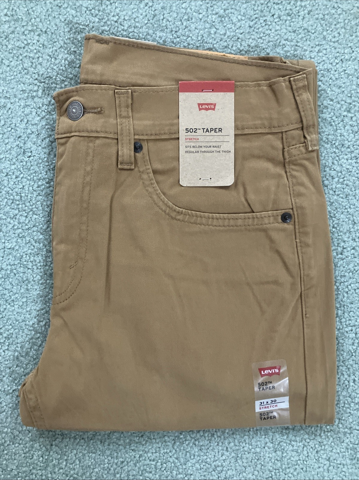 NWT Men’s Levis 502 Taper Stretch Caraway Soft Wash Jeans Size 31”x30”