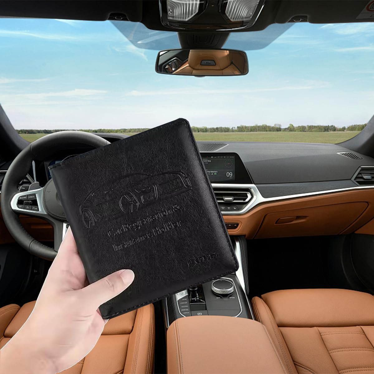 Car Registration and Insurance Holder, Vehicle Glove Box Organizer with Magnetic