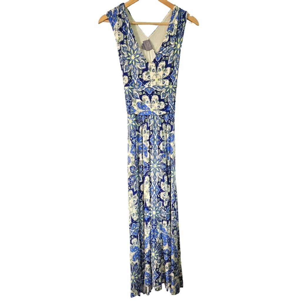 Vanessa Virginia Anthropologie floral knit maxi dress SP small petite