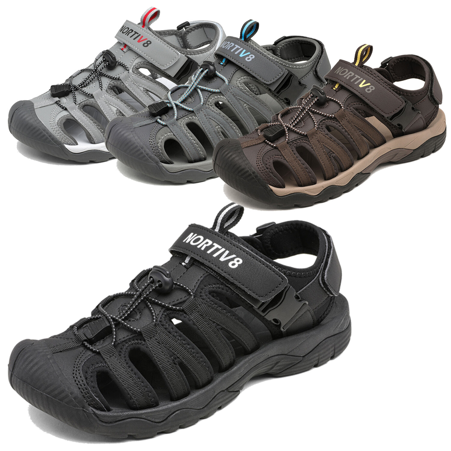NORTIV 8 Men Sandals Athletic Sports Trail Hiking Adventurous Walking Sandals US