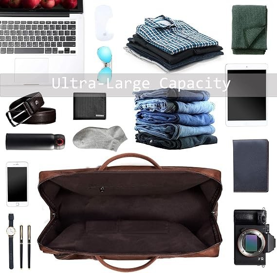 Oversized Duffle Travel Bag Waterproof Leather Weekend Bag Large Ca…