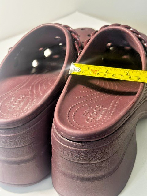 CROCS Siren Dark Cherry Chain Clog Heel W 15 M 13 Comfort Platform Waterproof