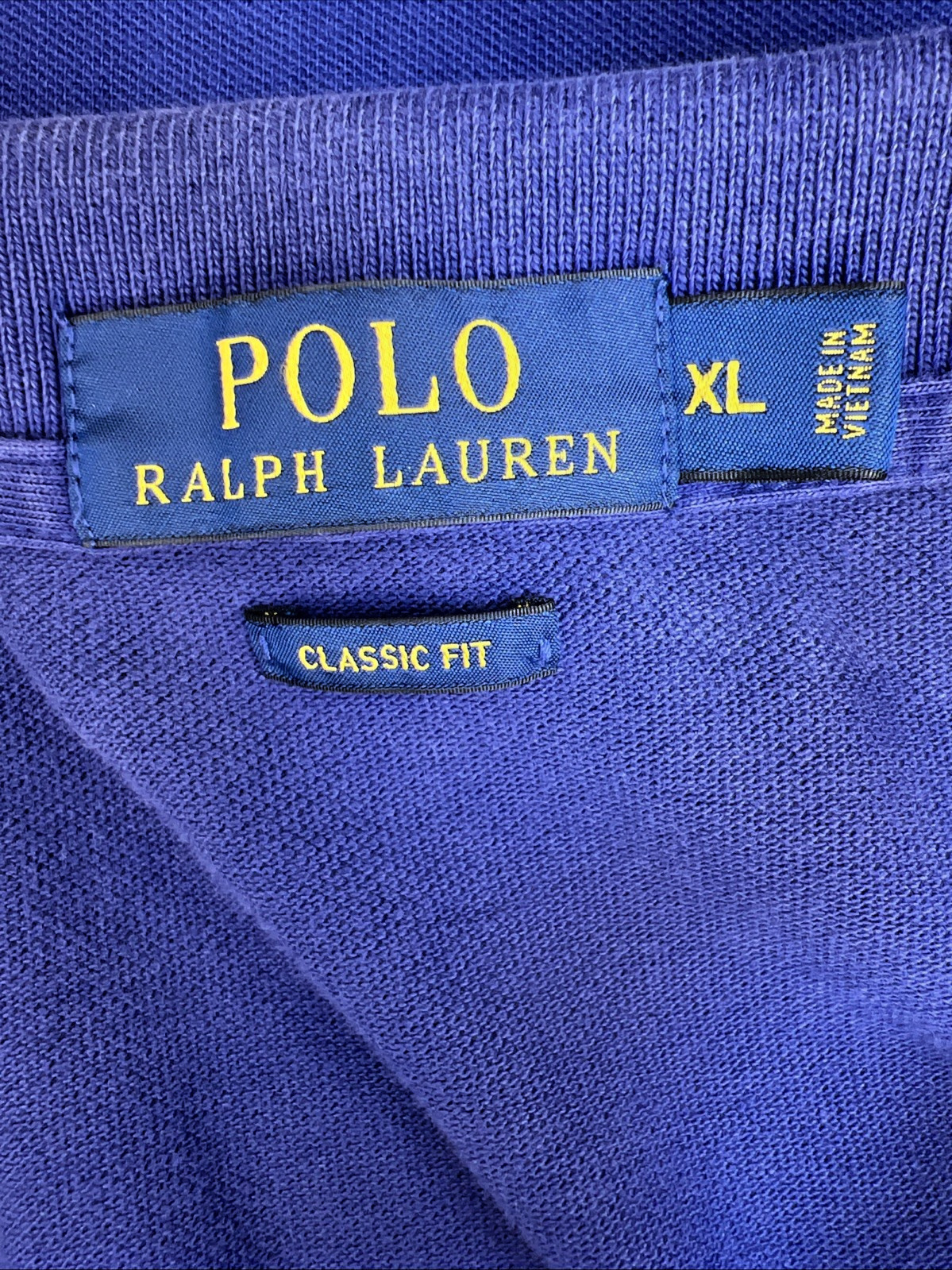 Polo Ralph Lauren Open Placket Polo XL Royal Blue Classic Fit Cotton White Pony