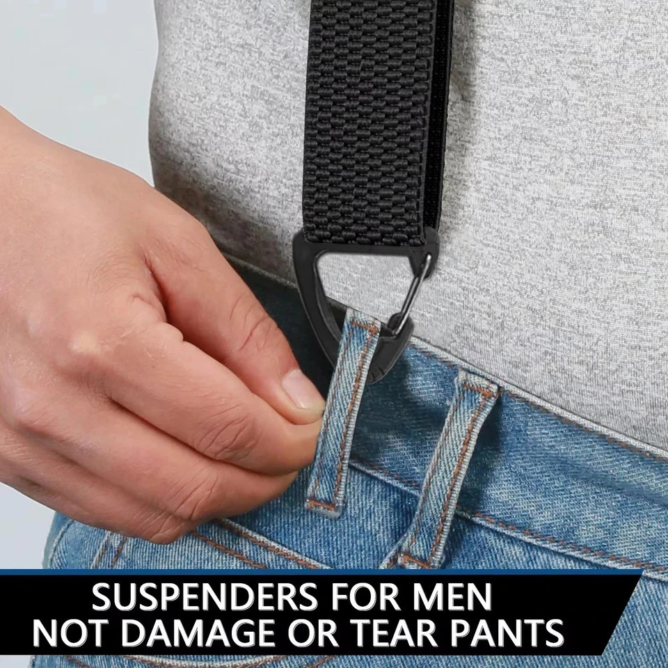 Suspenders for Men Heavy Duty X Shape Back Hidden Suspender 1.5″ Under Clothing
