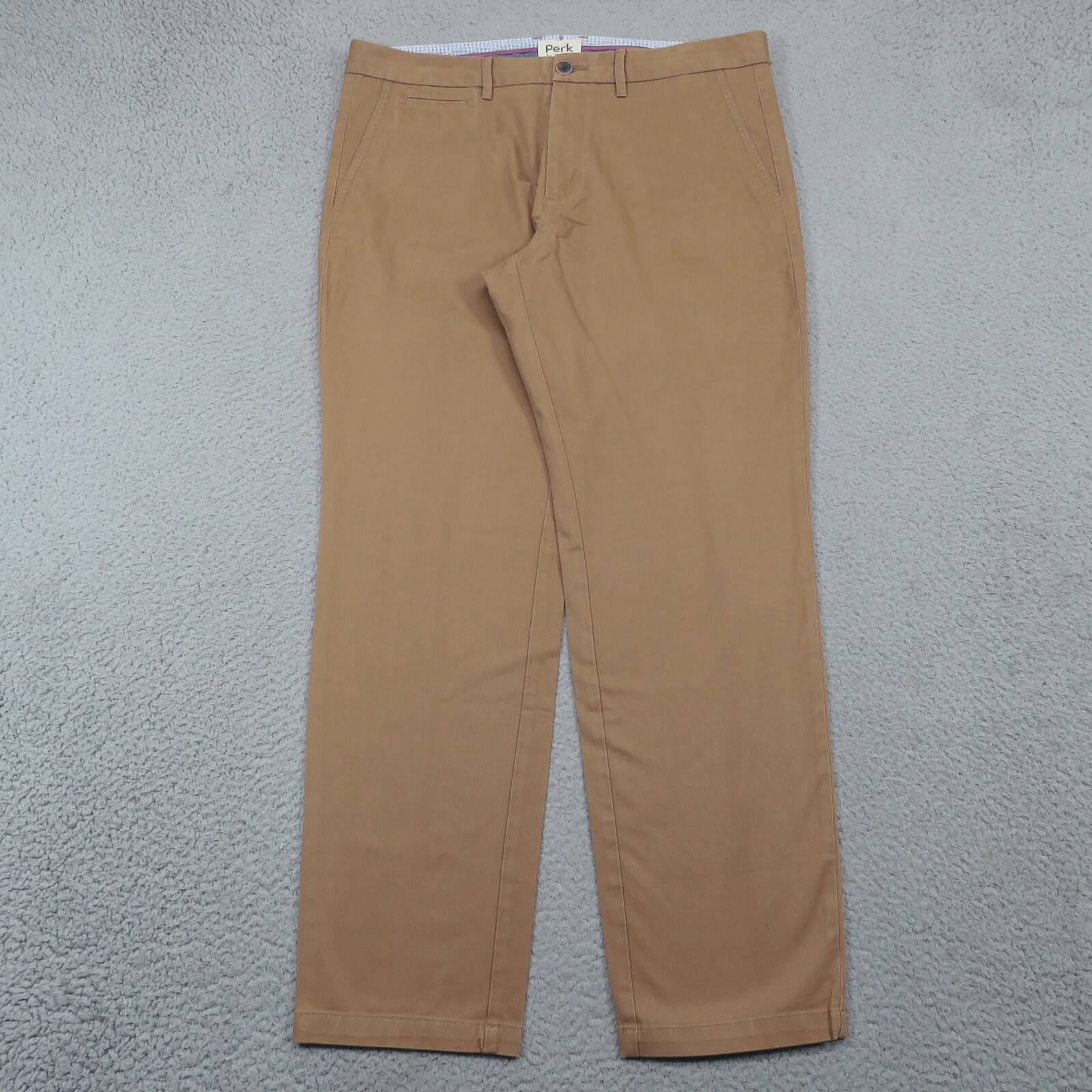 Perk Pants Men 36×30 Slim Fit Stretch Smooth Oak Feel Good Chinos 5 Pocket Twill