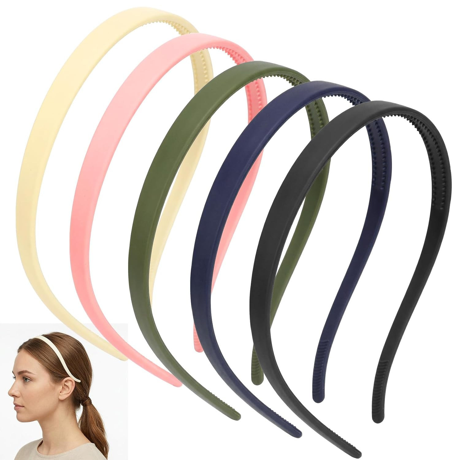 5 Pcs Headbands for Glasses Wearers Flex No Pressure Hairbands Square Sunglasses