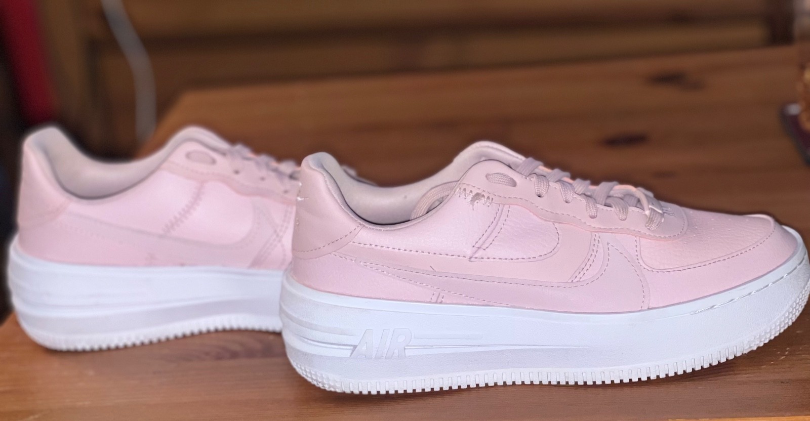 Size 7- Nike Air Force 1 PLT.AF.ORM Pink Oxford W