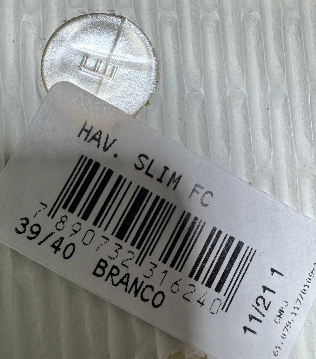 Havaianas Slim Women’s Flip Flops White Pearl Size 9/10 Brazil 39/40 NWT