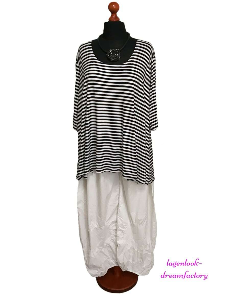 Lagenlook A Line Long Bell Basic Shirt Tunic Jersey 44 46 48 50 52 54 56 58