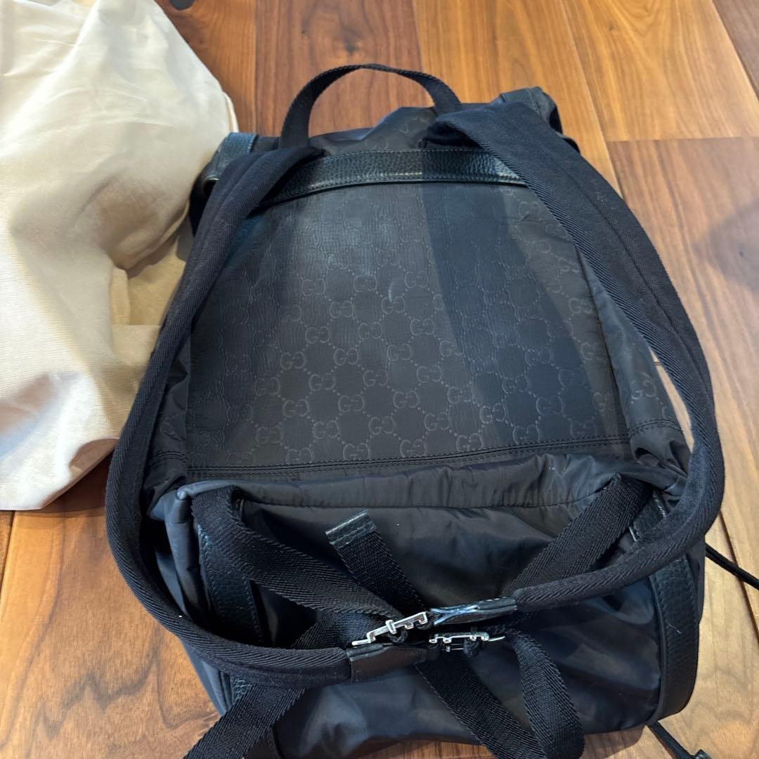GUCCI Black Logo Backpack Gift Present 0611b