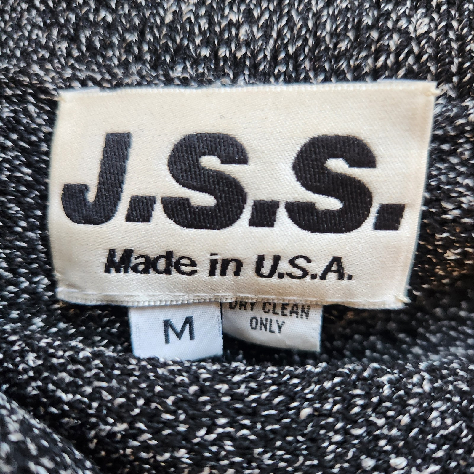 J.S.S Knit Jacket Women’s Size M Gray Zip Wool Blend Button Accent Vintage USA