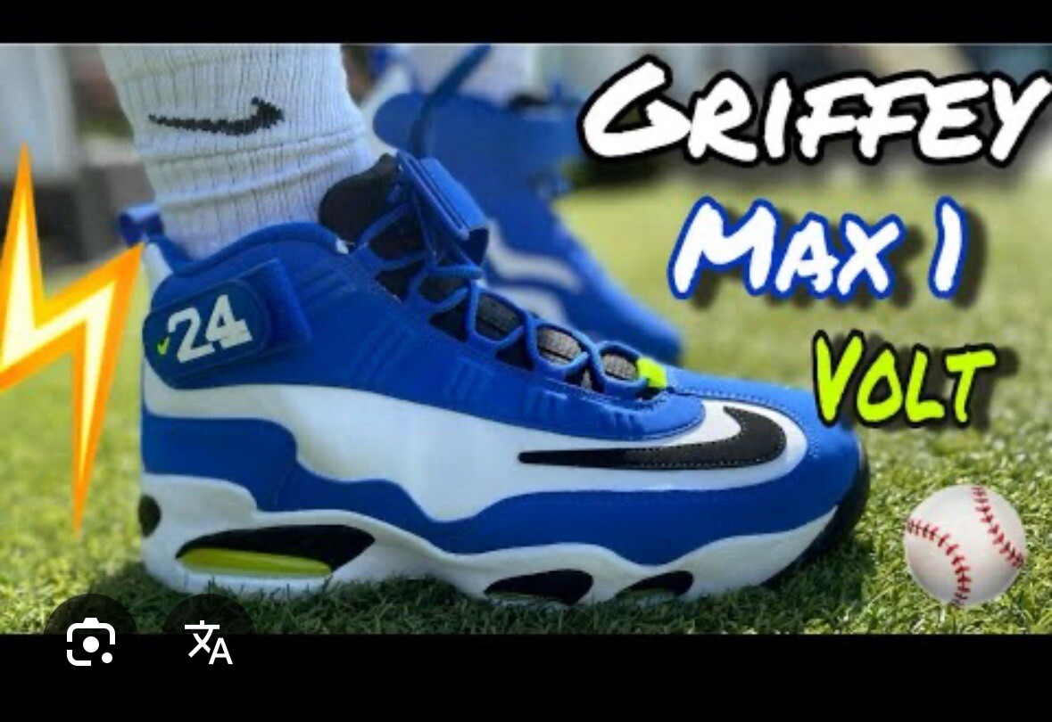 New 10.5 Nike Air Griffey Max 1 Varsity Royal Volt Sneakers 2021 DJ5161-400 Men