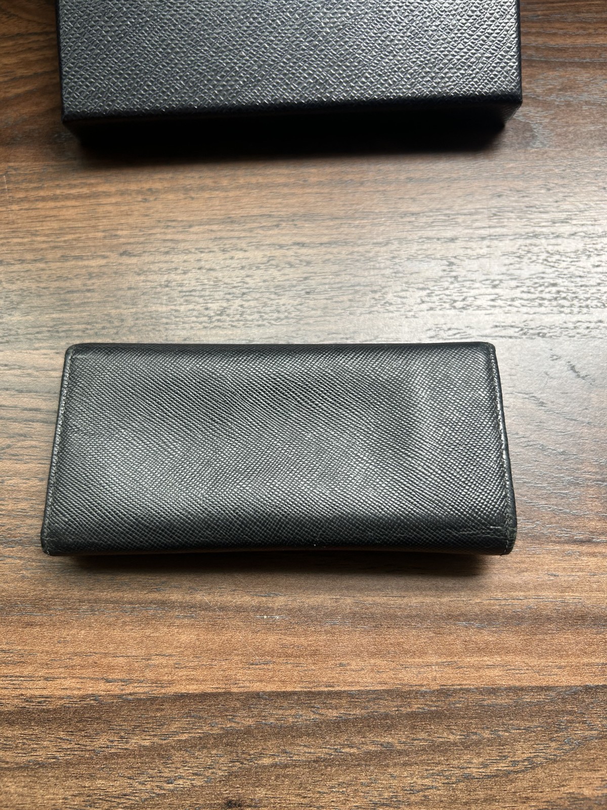 PRADA Saffiano Leather 6 Ring Key Case Black 2M0223 NERO w/ Box Card Authentic