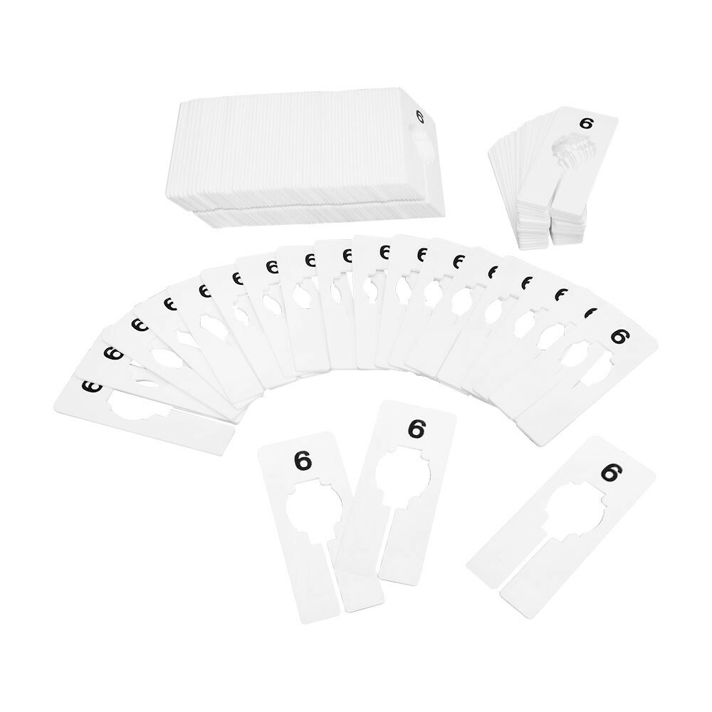 10PC WHITE Rectangular Plastic SIZE 6 Dividers Hangers Retail Clothes Rack 2″x5″
