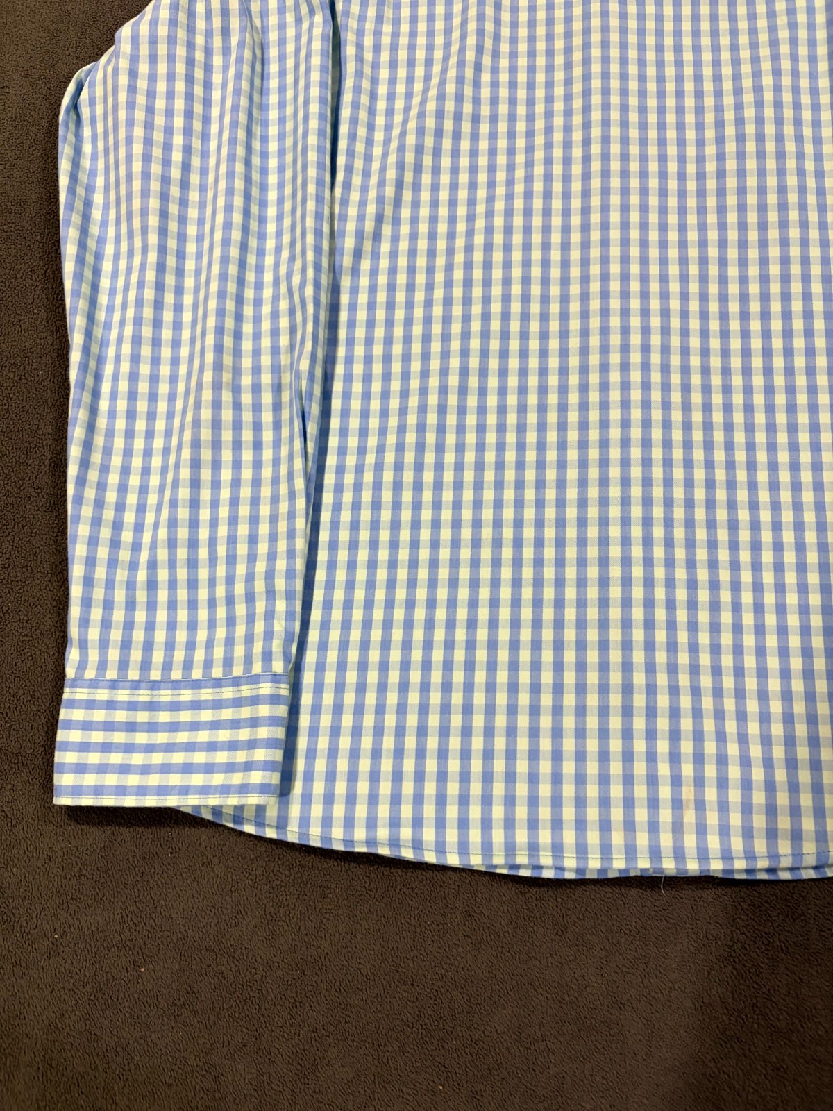 Sonoma Shirt Mens Large Gray Gingham Check Performance Stretch Pleated Button Up