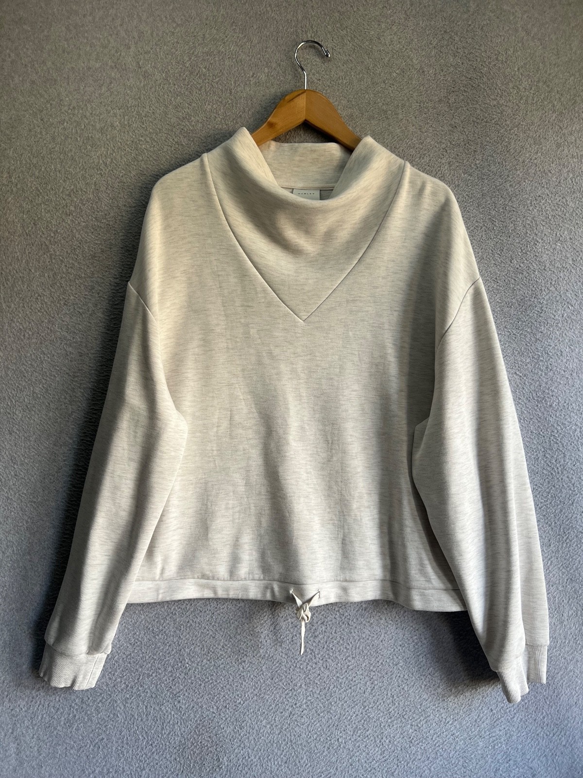 Varley Betsy Sweater Womens XL Ivory Marl Pullover Mock Neck Cozy Comfycore