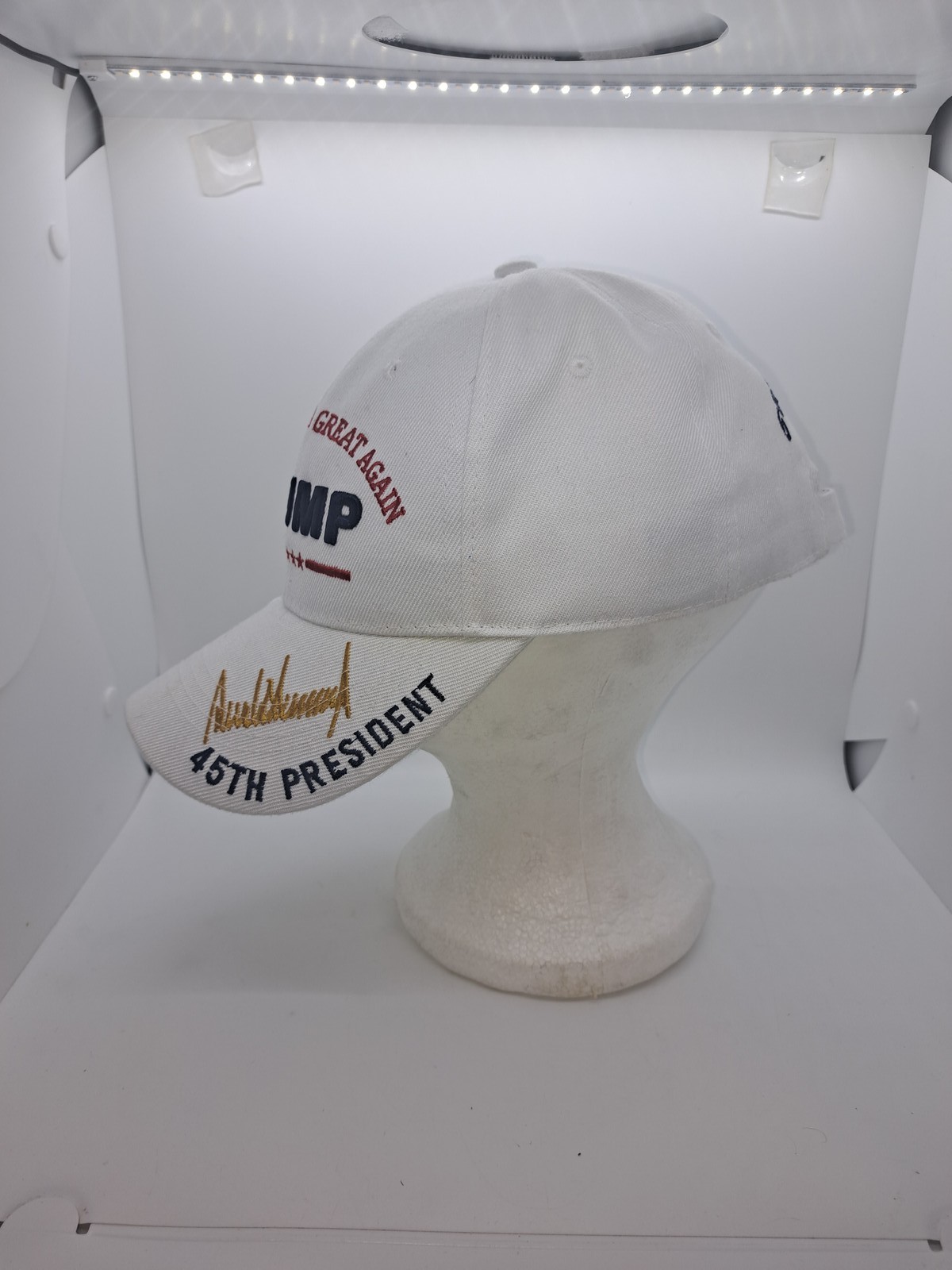 Trump Hat Kipa Baseball Cap Men’s One Size White 45th President 58th