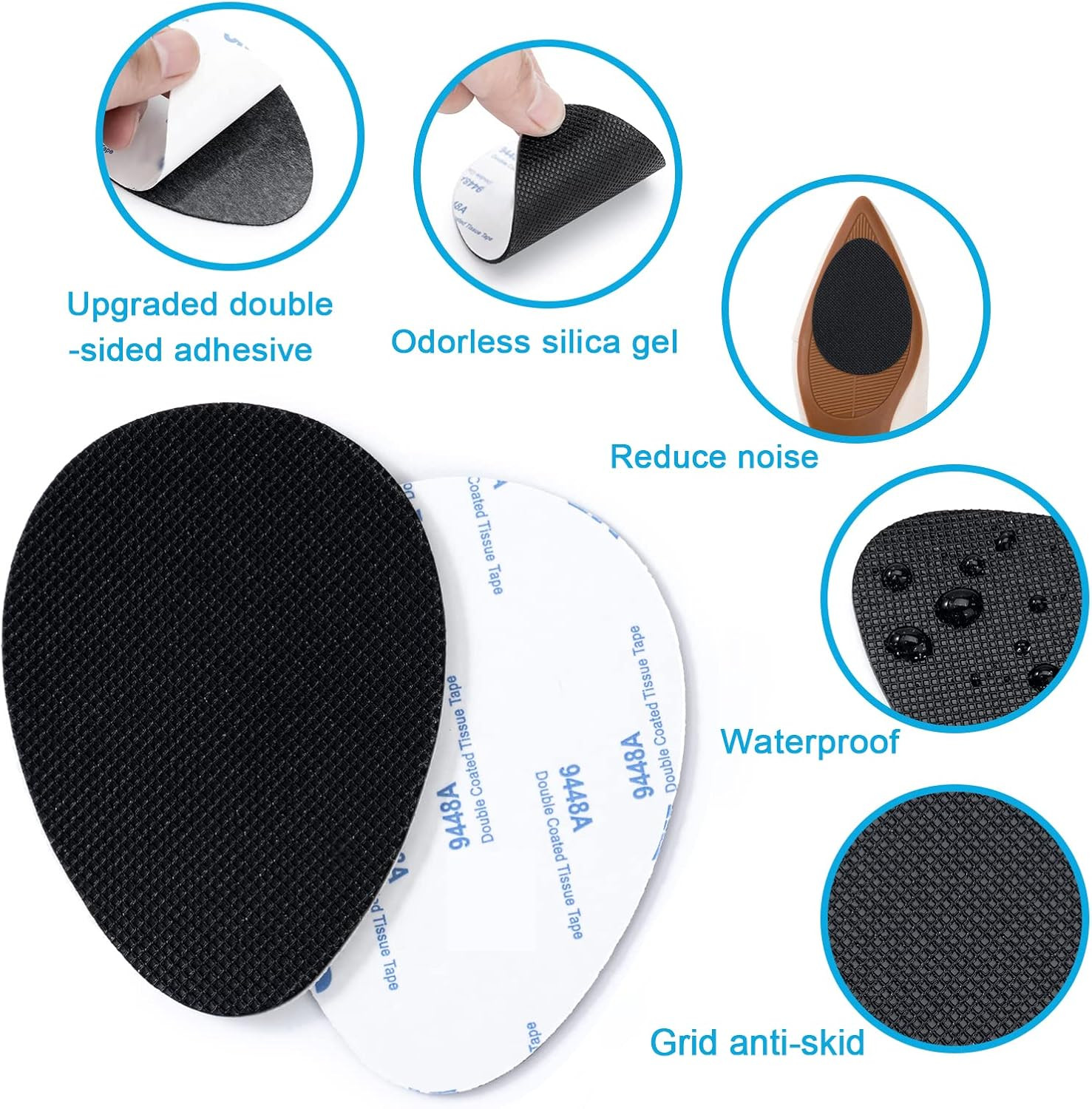 Non Slip Shoe Pads, GADEBAO Self Adhesive anti Slip Shoe Grips on Bottom of Shoe