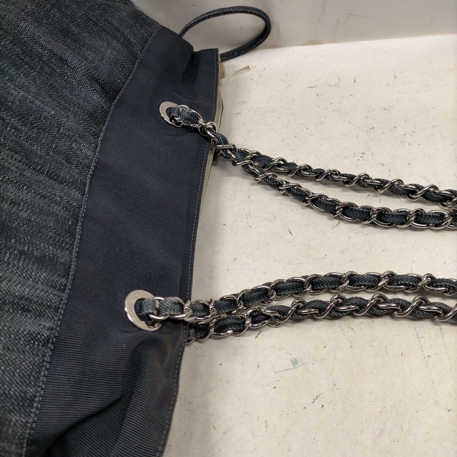 Chanel Tote Bag Navy Blue Denim 462603