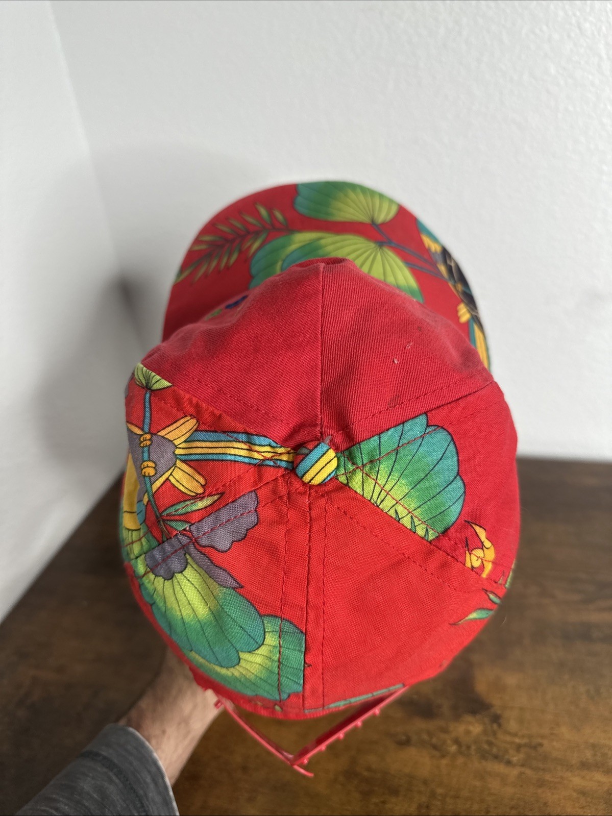 Vintage Red Jimmy Buffett Parrot Head Club Hat Snapback Cap Tropical Flower Bird