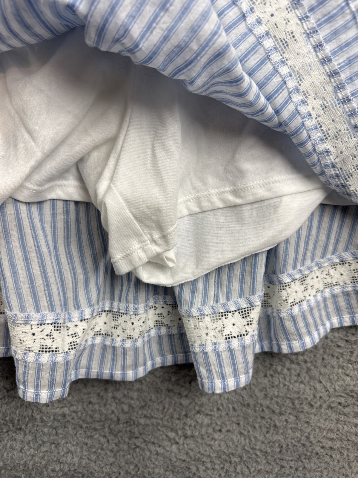 Wild Fable Womens Medium Light Blue Tiered Lace Trim Mini A-Line Skort